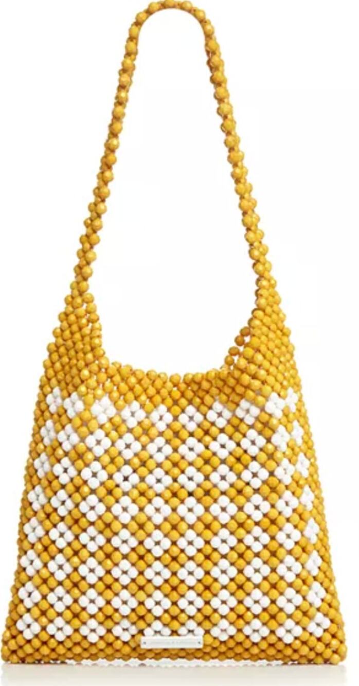Loeffler Randall Charlie Beaded Yellow and White Tote